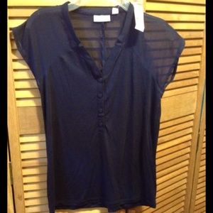 NY & Co. Navy Blue Knitted Top